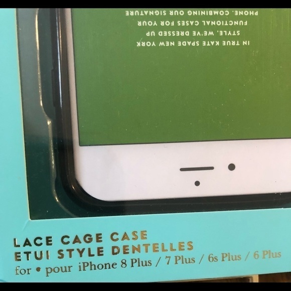 Kate Spade NY Black Lace Hummingbird Cage IPhone Case Protection Box 6/7/8 Plus - Picture 7 of 7